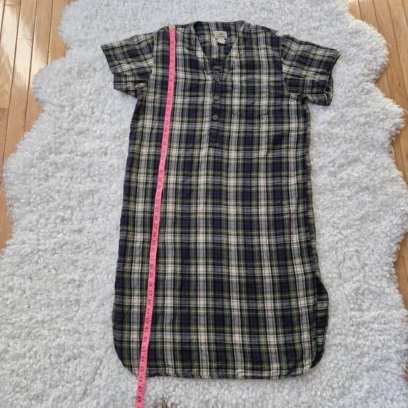 Vintage L.L.Bean Plaid Flannel Nightshirt M Cottagecore Grandmacore Heritage - Picture 5 of 15